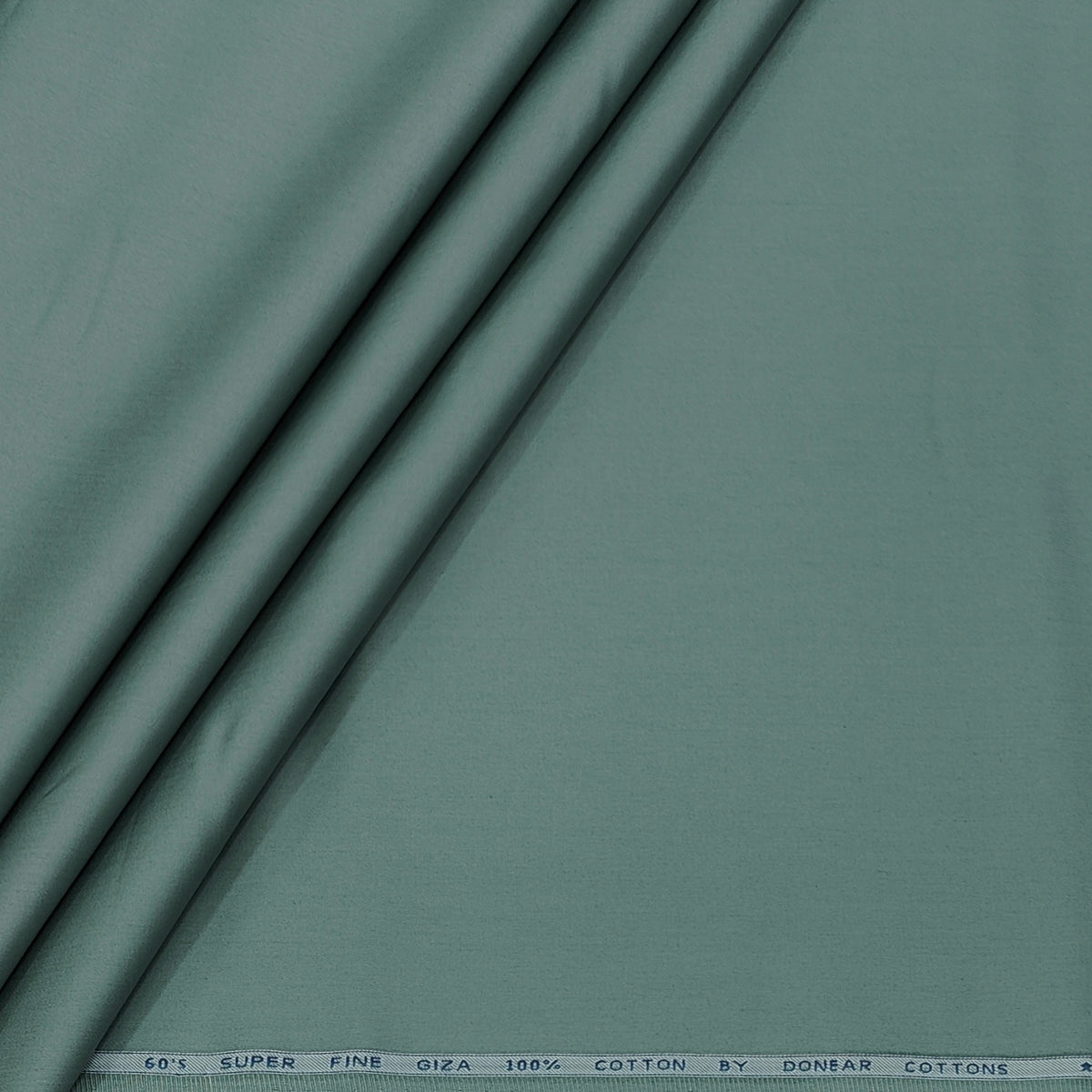 Shirt Fabric Donear Super Fine 60s Giza Cotton Satin Plain Colour Basil Green