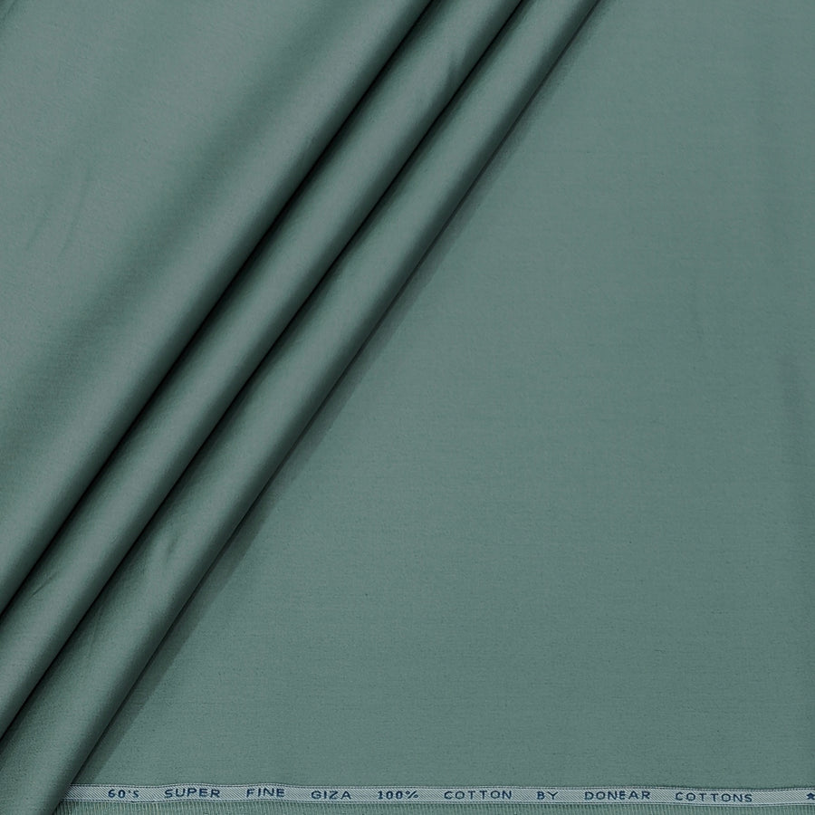 Shirt Fabric Donear Super Fine 60s Giza Cotton Satin Plain Colour Basil Green