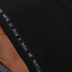 Suit Fabric Reid N Taylor Exotic Super 160s Luxurious 95% Rich Wool Plain Color Rich Black