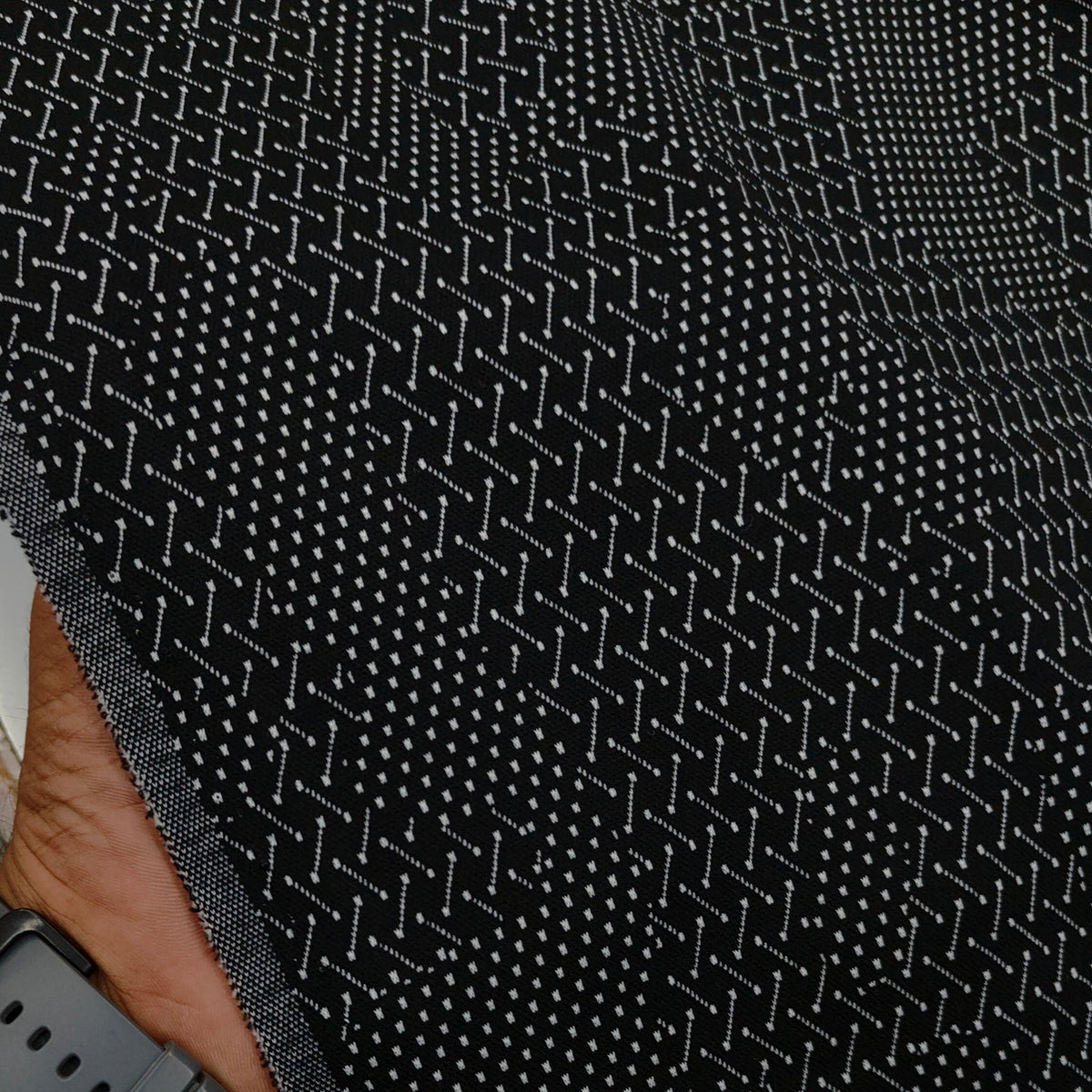 Blazer Fabric ManTire Italian Stretchable Jacquard Colour Black