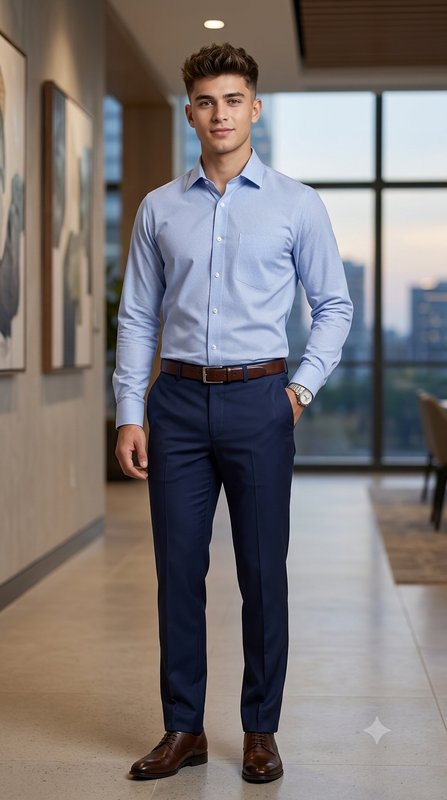 Shirt Fabric Donear Premium Giza Cotton Pin Check Colour Blue