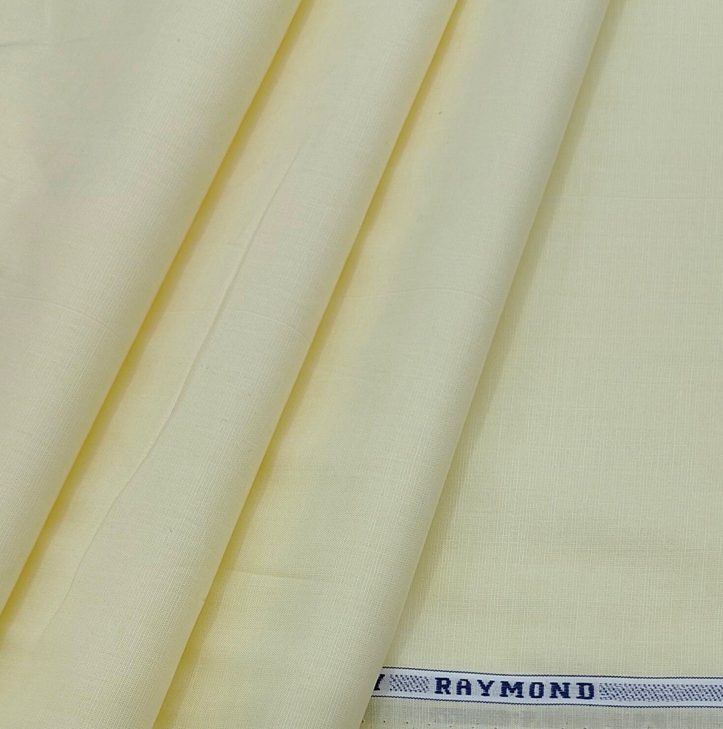 Raymond Premium Pure Cotton Unstitched Plain Shirt Fabric Colour Light Yellow