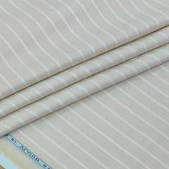 Shirt Fabric Arvind 100% Pure Cotton Pencil Stripes Colour Beige