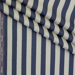 Shirt Fabric Soktas Finest 80s Giza Cotton Patta Lining Colour Dark Blue N Cream