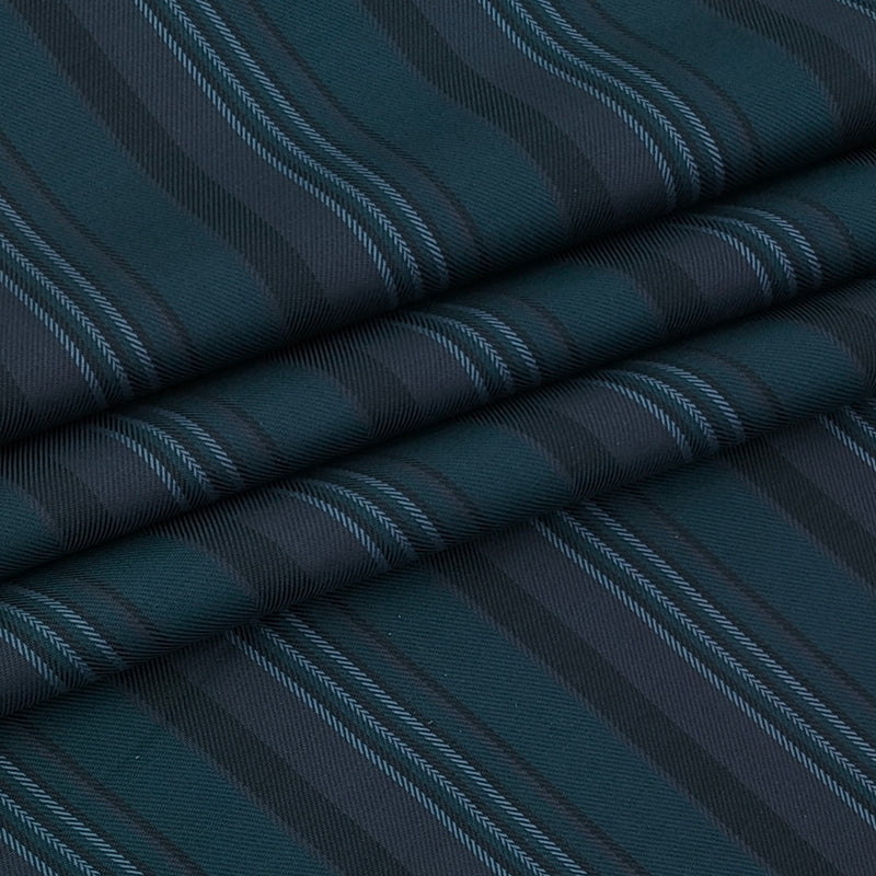 Shirt Fabric Donear LA Finish Premium Giza Cotton Broad Shadow Stripe Colour Peacock Blue