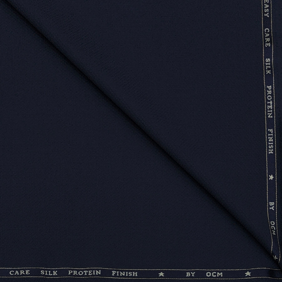 Trouser Fabric OCM Exotic Premium Super 110s Count 45% Merino Wool Dobby Color Dark Blue