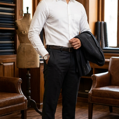 Trouser Fabric OCM Exotic Premium Super 130s Count 40% Merino Wool Color Dark Worsted Grey