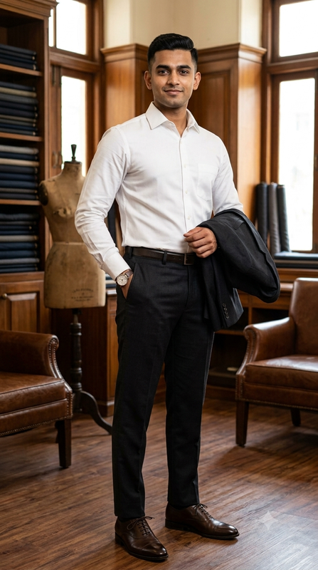Trouser Fabric OCM Exotic Premium Super 130s Count 40% Merino Wool Color Dark Worsted Grey