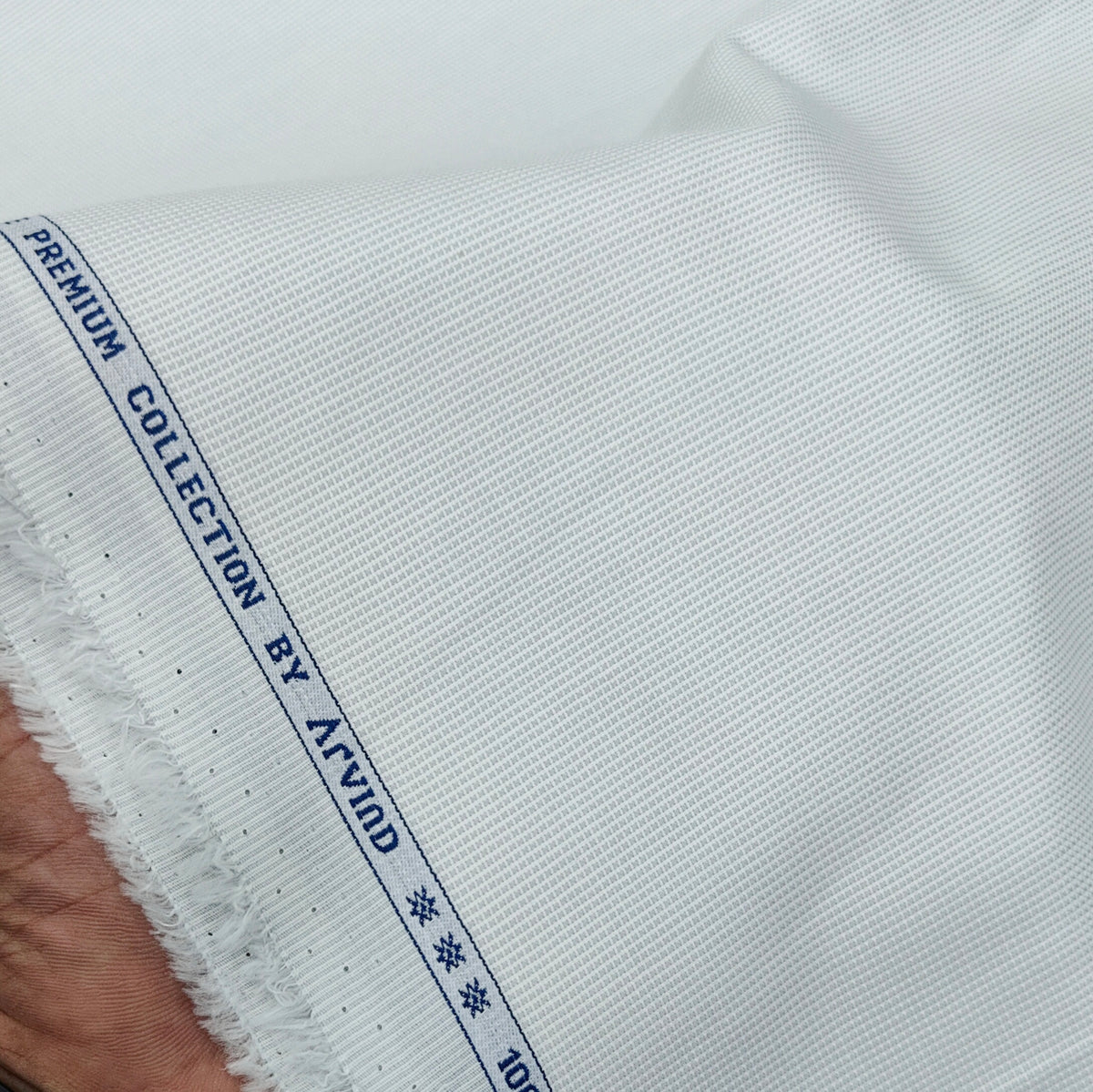 Shirt Fabric Arvind 100% Pure Cotton Micro Check Colour Light Grey