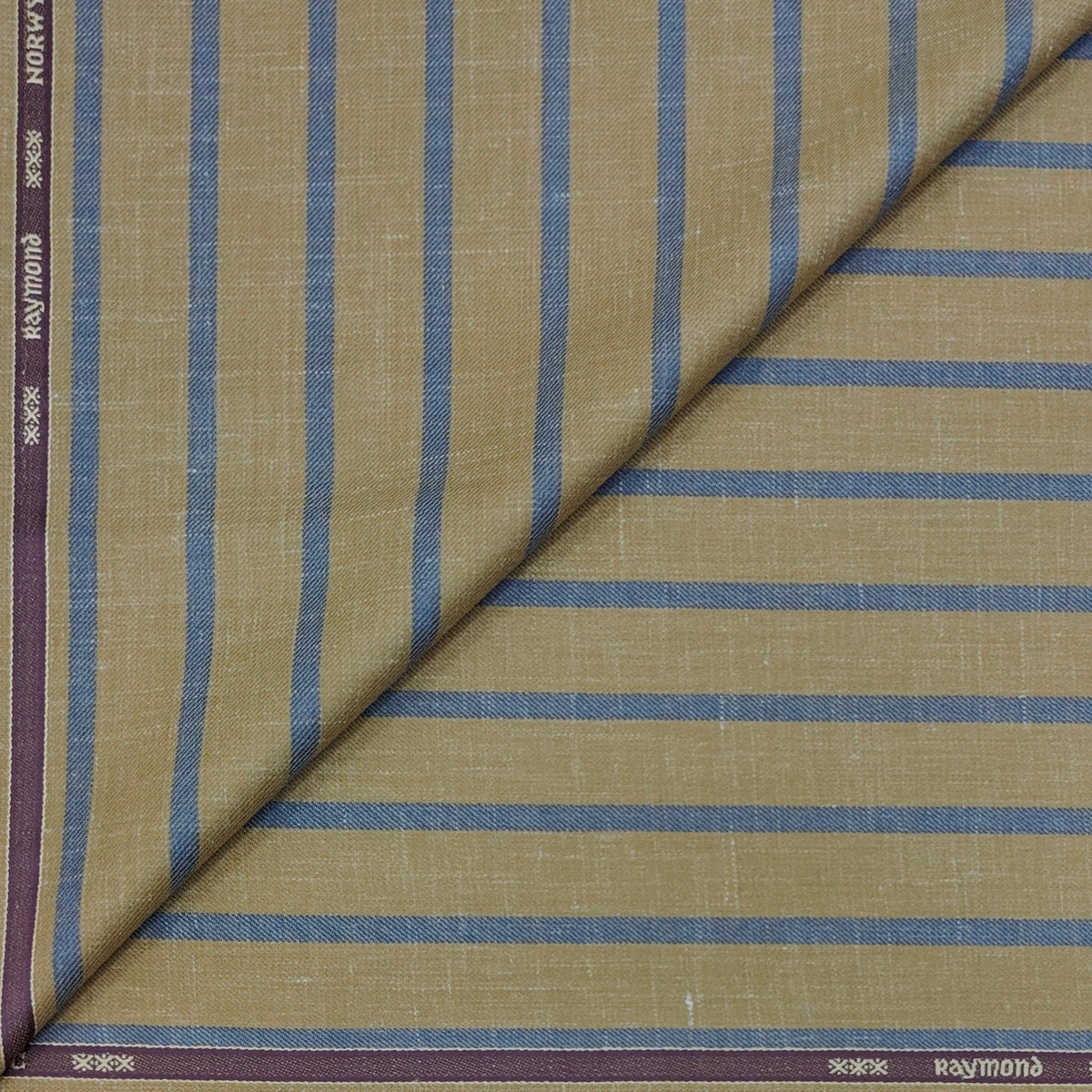 Blazer Fabric Raymond 55% Wool With Linen Broad Stripes Colour Chicory Brown