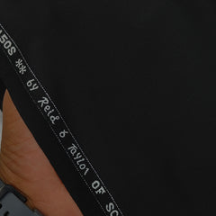 Suit Fabric Reid N Taylor Exotic Super 150s Luxurious 95% Rich Wool Plain Color Rich Black