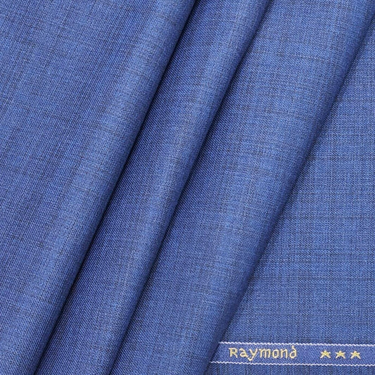 Raymond Fine Count Poly Viscose Rich Blue Check Blazer Fabric