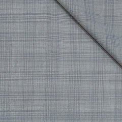 Trouser Fabric OCM Exotic Premium Super 130s Count 40% Merino Wool Mild Check Color Light Grey
