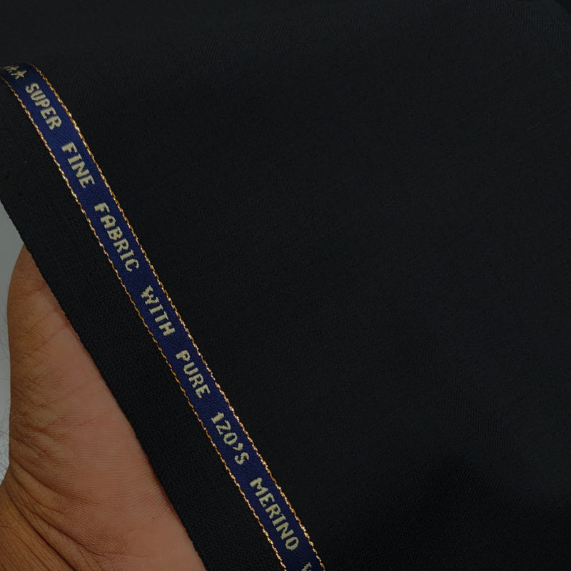 Suit Fabric Raymond Exotic Super 120s Count Luxurious 60% Rich Wool Plain Color Black