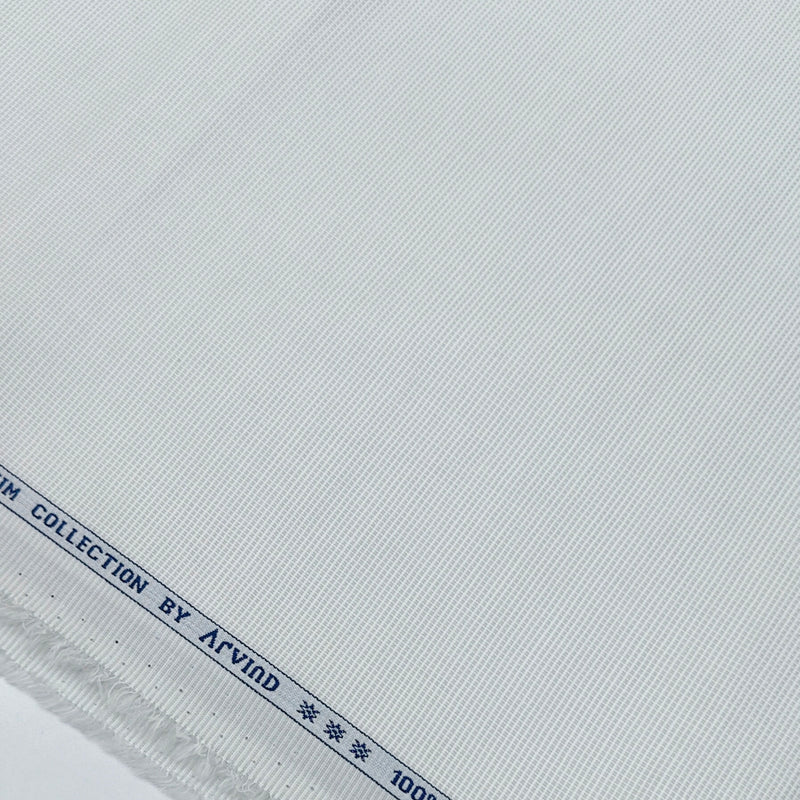 Shirt Fabric Arvind 100% Pure Cotton Micro Check Colour Light Grey