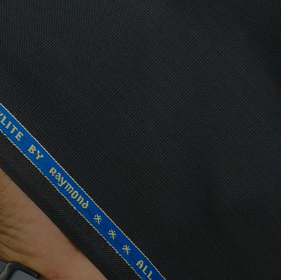 Blazer Fabric Raymond Wool Blended Textured Colour Obsidian Black