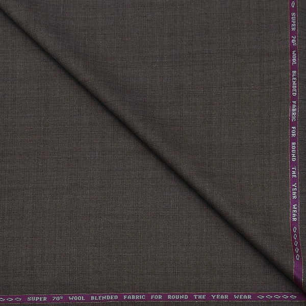Suit Fabric Raymond Super 70s Count Wool Blend Mix Check Color Taupe Brown
