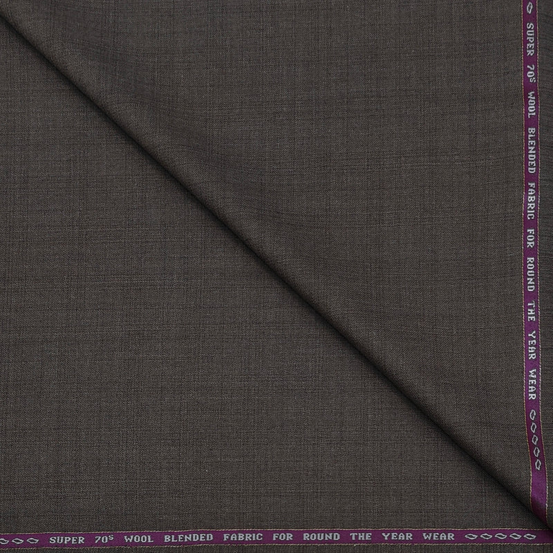 Suit Fabric Raymond Super 70s Count Wool Blend Mix Check Color Taupe Brown