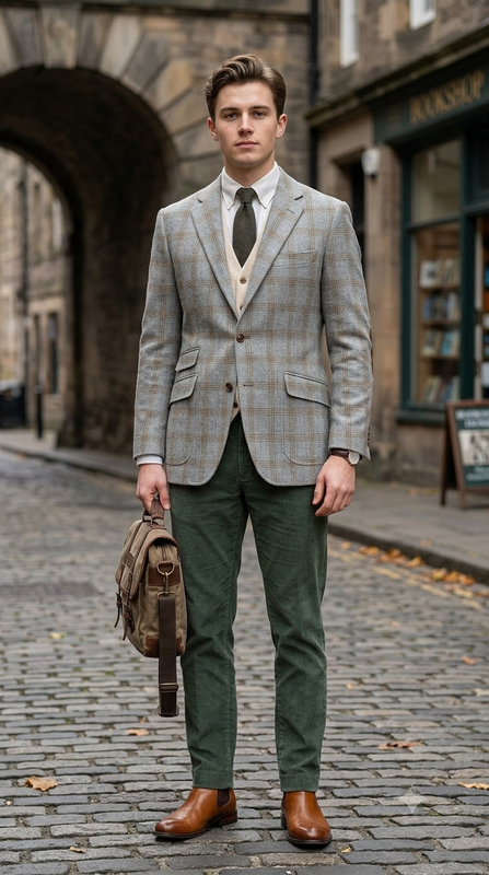 Raymond Super 160s count 100% Wool Tweed Broad Check Blazer Fabric Colour Smoke Grey