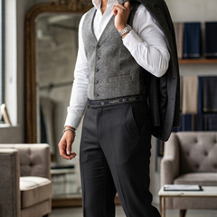 Trouser Fabric OCM Exotic Premium Super 150s Count 40% Merino Wool Plain Color Black