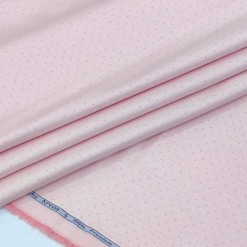 Shirt Fabric Arvind 100% Pure Cotton Dobby Colour Blush Pink