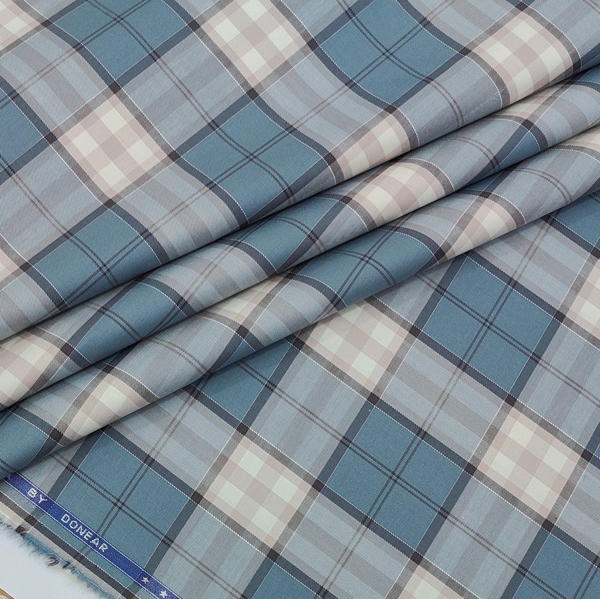 Shirt Fabric Donear LA Finish Premium Giza Cotton Tartan Check Colour Multicolour