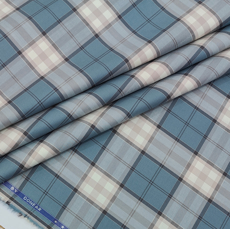 Shirt Fabric Donear LA Finish Premium Giza Cotton Tartan Check Colour Multicolour