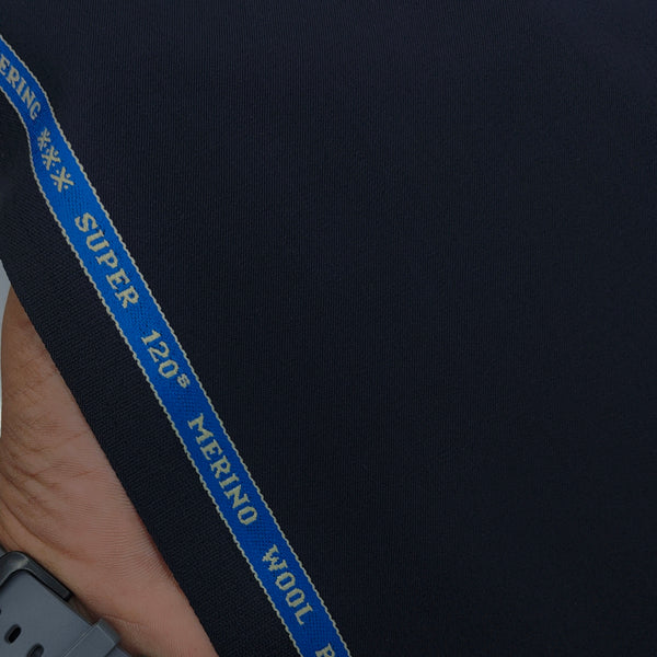 Raymond Exotic Premium Super 120s Count 30% wool Plain Suiting Fabric Colour Dark Night Blue
