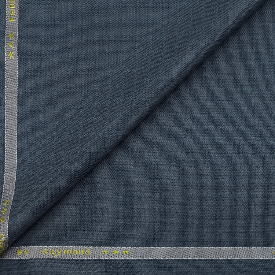 Blazer Fabric Raymond Poly Viscose Windowpane Check Colour Greyish Blue