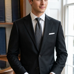 Suit Fabric Reid N Taylor Exotic Super 180s Luxurious 95% Rich Wool Plain Color Rich Black
