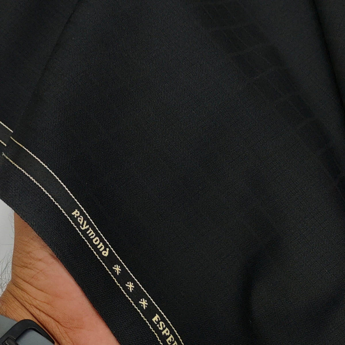 Blazer Fabric Raymond Wool Blended Self Check Colour Black