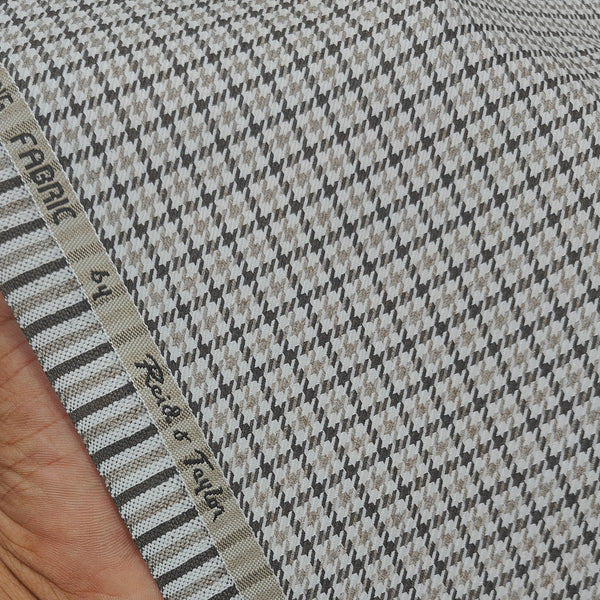 Tweed Blazer Fabric Reid N Taylor Houndstooth Colour Taupe N Natural Brown