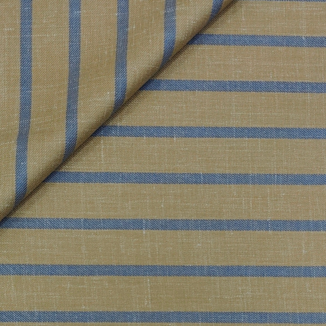 Blazer Fabric Raymond 55% Wool With Linen Broad Stripes Colour Chicory Brown