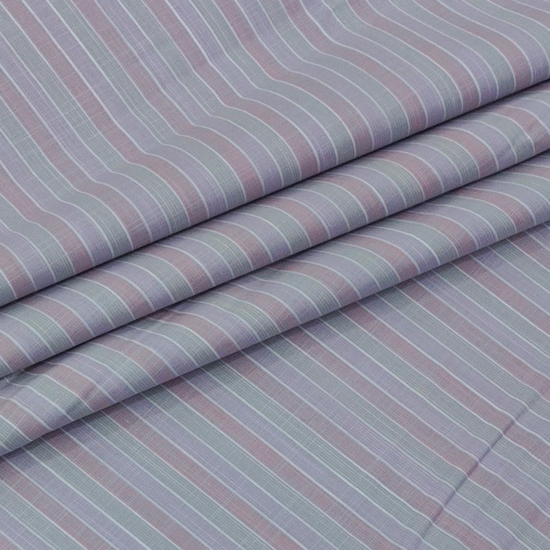 Shirt Fabric Arvind 100% Pure Cotton Candy Stripes Colour Dusty Lavender