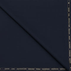 Suit Fabric OCM Exotic Premium Super 130s Count 40% Merino Wool Self Check Color Dark Blue