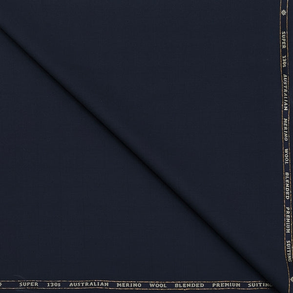 Suit Fabric OCM Exotic Premium Super 130s Count 40% Merino Wool Self Check Color Dark Blue