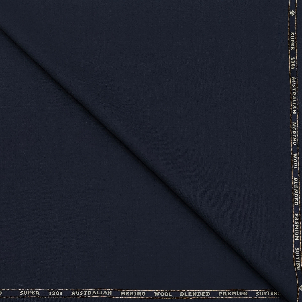 Suit Fabric OCM Exotic Premium Super 130s Count 40% Merino Wool Self Check Color Dark Blue