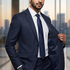 Suit Fabric Raymond Super Luxurious 42% Rich Wool Self Textured Color Dark Space Blue