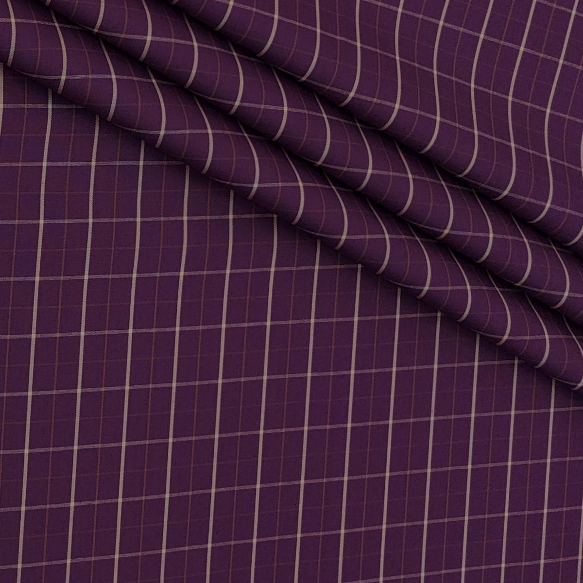 Shirt Fabric Donear Premium 100% Pure Cotton Windowpane Check Colour Imperial Purple