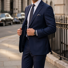 Suit Fabric Raymond Exotic Super 70s Count Luxurious 40% Rich Wool Dobby Color Midnight Blue