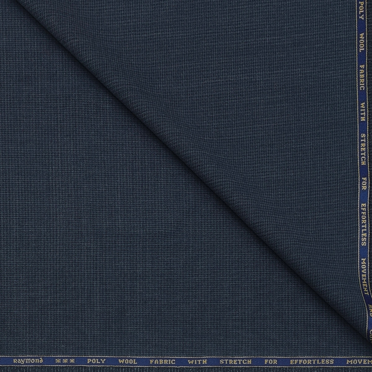Trouser Fabric Raymond Wool Blended Pin Check Stretchable Colour Meen Blue