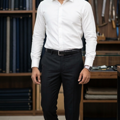 Trouser Fabric OCM Exotic Premium Super 130s Count 40% Merino Wool Lining Color Black