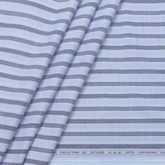 Shirt Fabric Arvind 100% Pure Cotton Patta  line Colour light Blue and dark blue