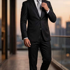Suit Fabric Raymond Exotic Super 140s Count Luxurious 40% Rich Wool Plain Color Charcoal Black