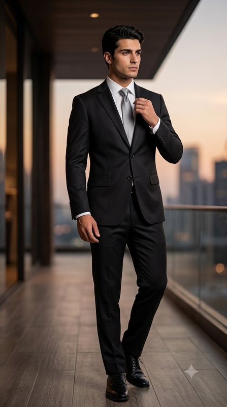 Suit Fabric Raymond Exotic Super 140s Count Luxurious 40% Rich Wool Plain Color Charcoal Black