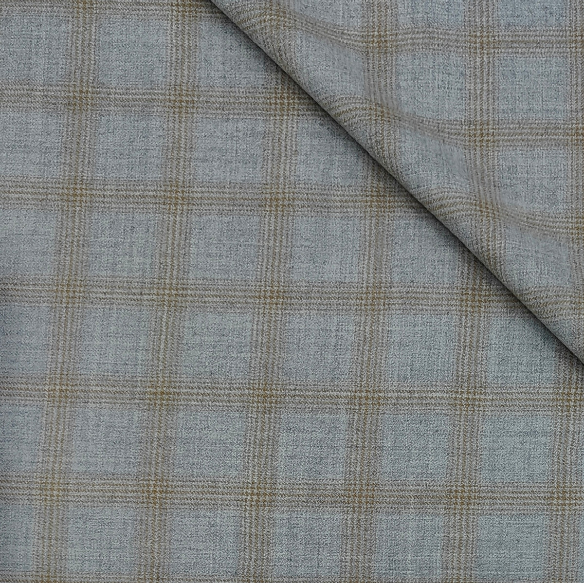 Raymond Super 160s count 100% Wool Tweed Broad Check Blazer Fabric Colour Smoke Grey