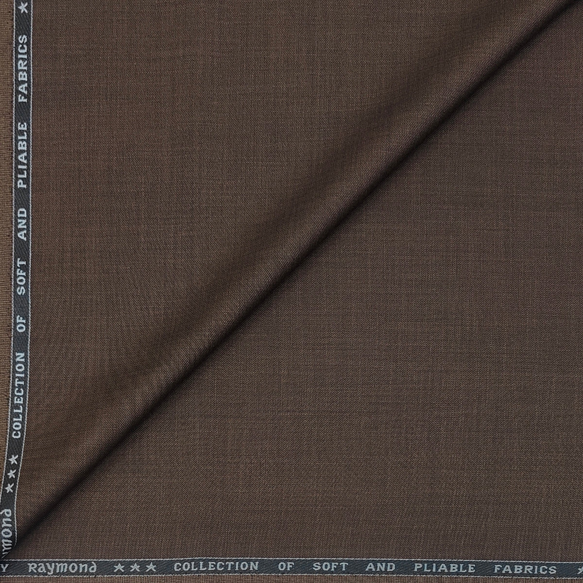 Blazer Fabric Raymond Poly Viscose Slub Colour Dark Wood Brown
