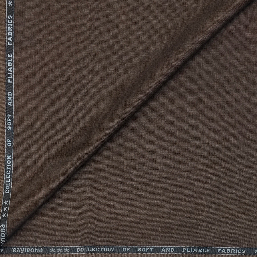 Blazer Fabric Raymond Poly Viscose Slub Colour Dark Wood Brown
