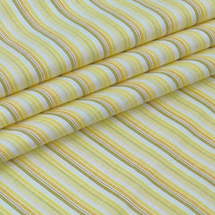 Shirt Fabric Arvind 100% Pure Cotton Candy Stripes Colour Butte Yellow N White
