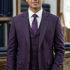 Suit Fabric Raymond Exotic Super 100s Count Luxurious 40% Rich Wool Dobby Color Plum Wine